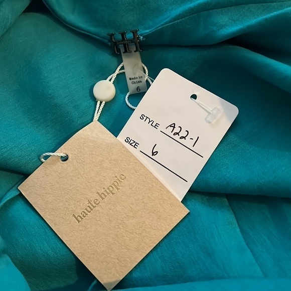 *NWT haute hippie turquoise pool mini dress Sz 6 $295 - Picture 14 of 16